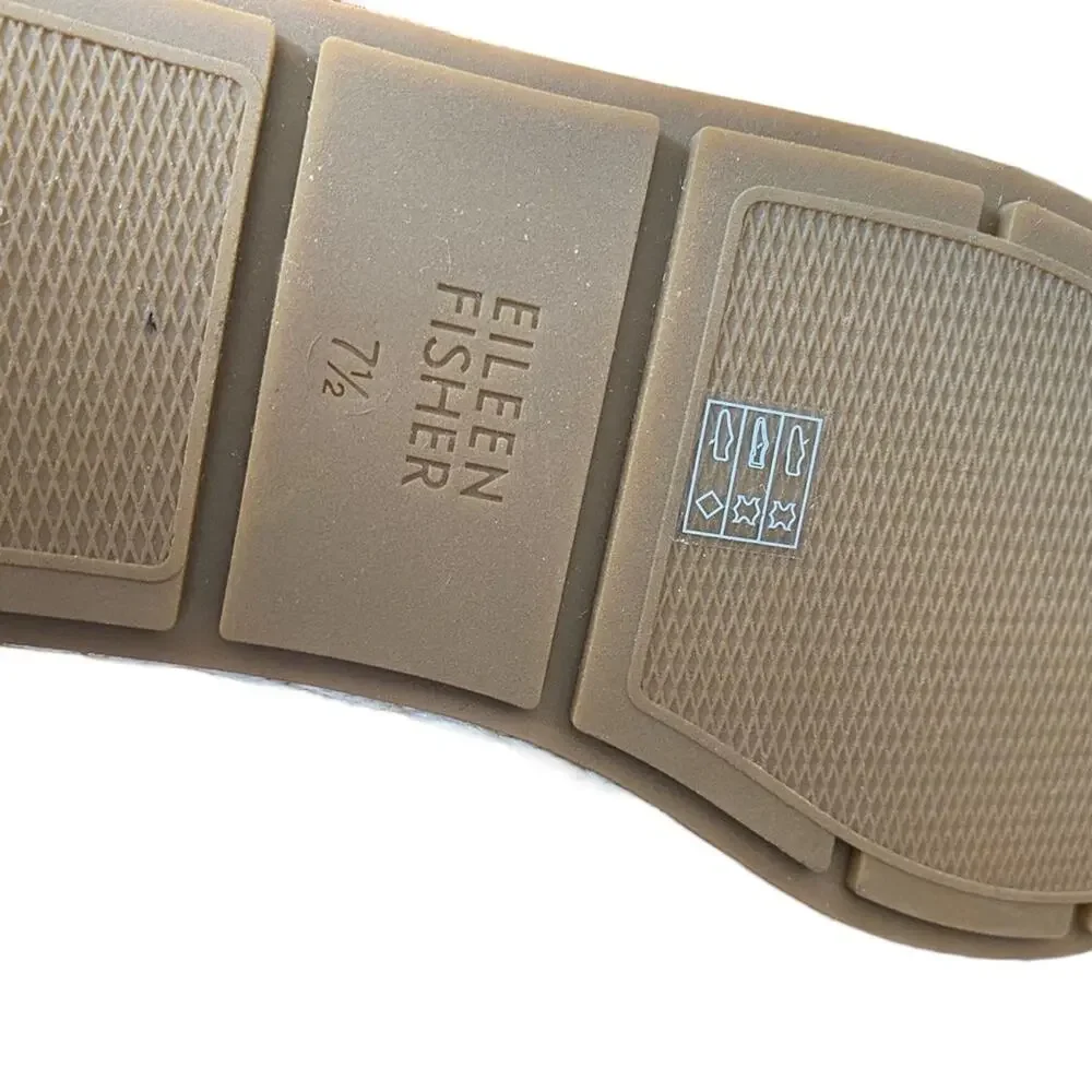 Eileen Fisher Tarry Toe Leather Espadrille Sandals Wedge Tangelo Orange 7.5 - Picture 8 of 8